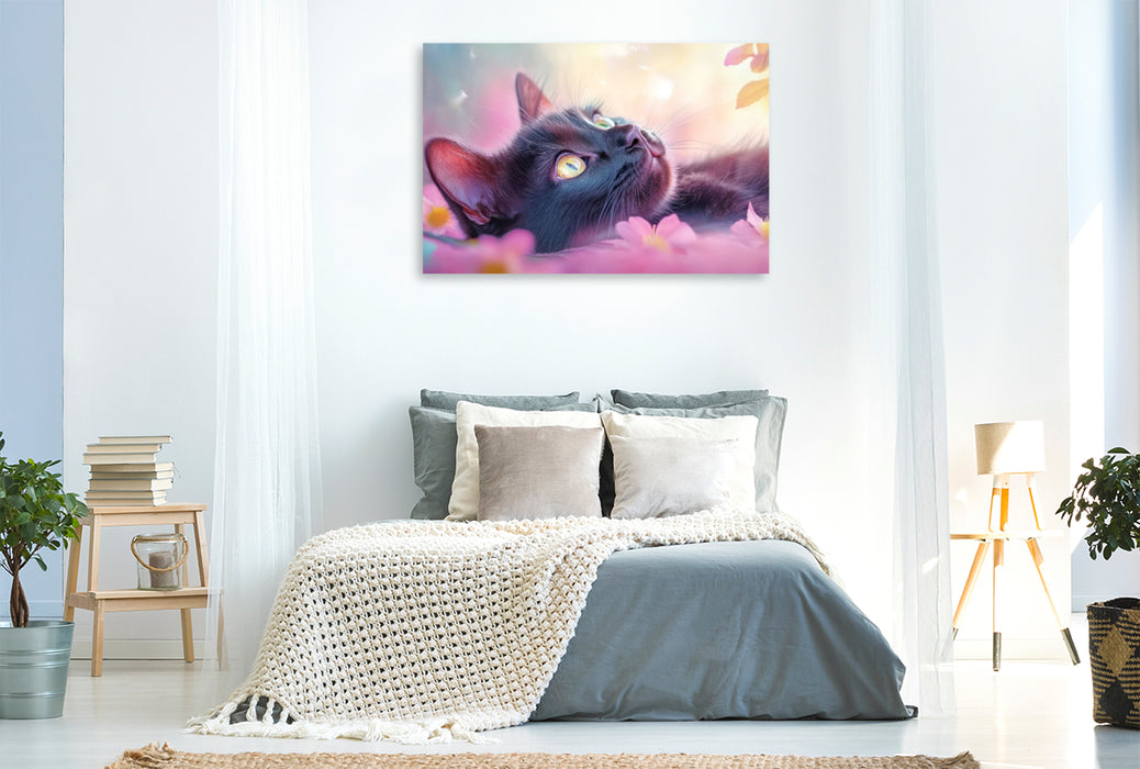 Premium Textil-Leinwand Katzenkinder