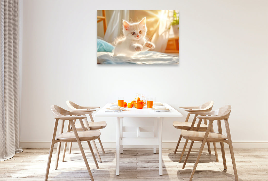 Premium Textil-Leinwand Katzenkinder