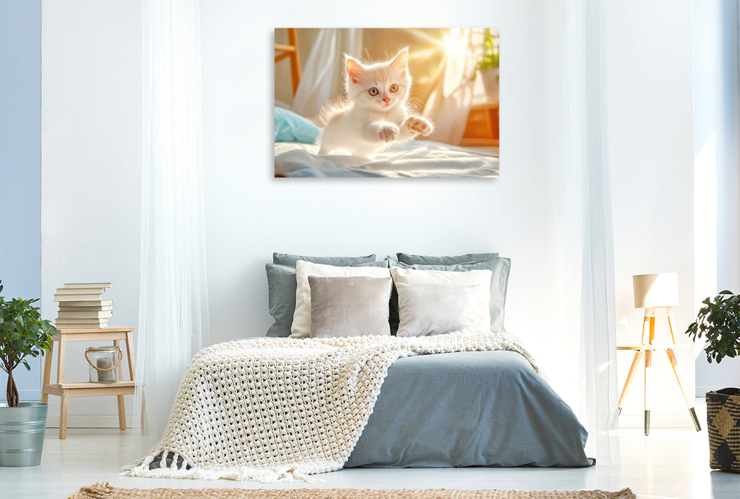 Premium Textil-Leinwand Katzenkinder