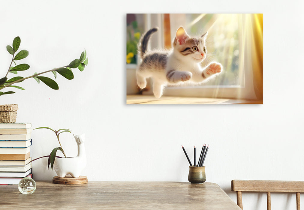 Premium Textil-Leinwand Katzenkinder