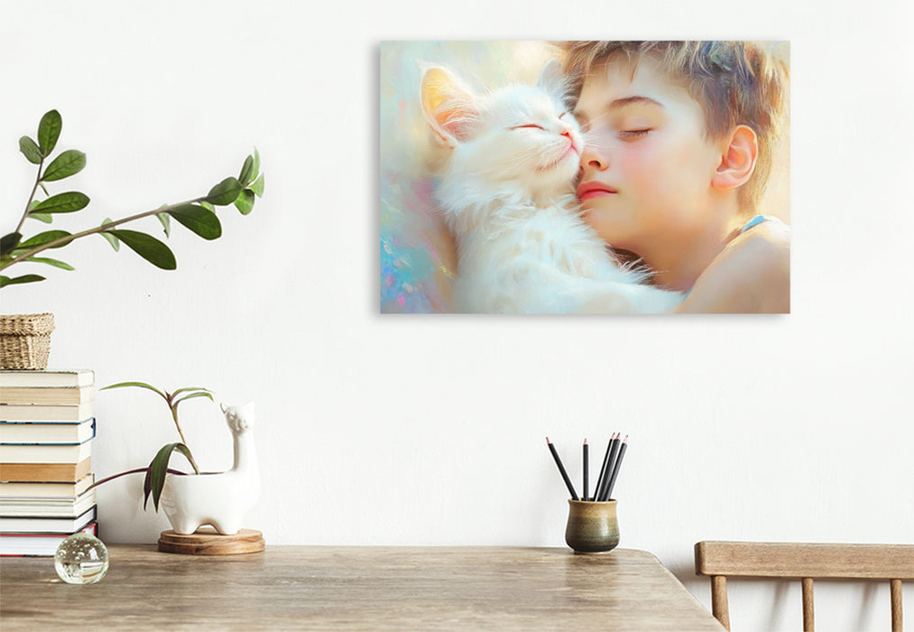 Premium Textil-Leinwand Katzenkinder