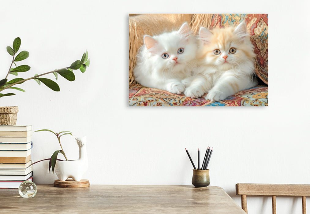 Premium Textil-Leinwand Katzenkinder