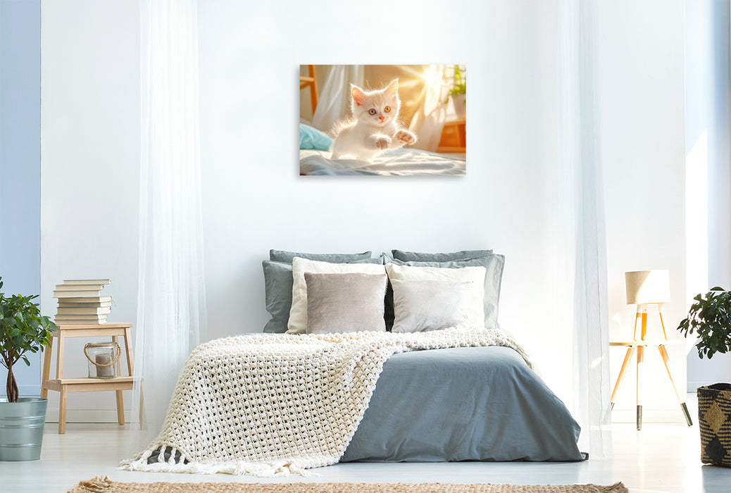 Premium Textil-Leinwand Katzenkinder