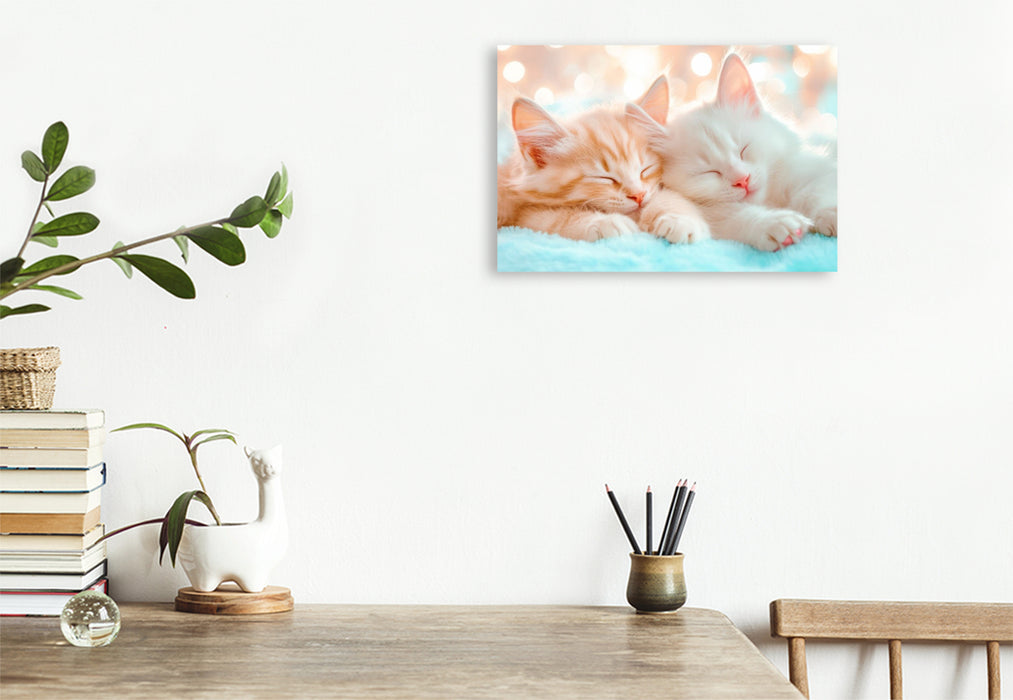 Premium Textil-Leinwand Katzenkinder