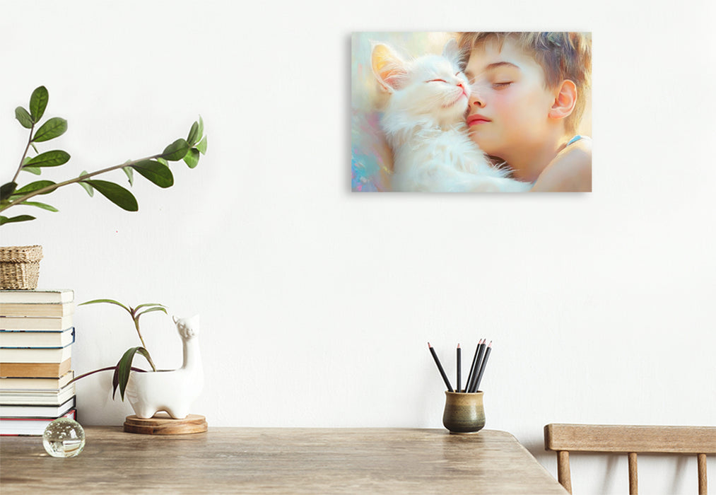 Premium Textil-Leinwand Katzenkinder