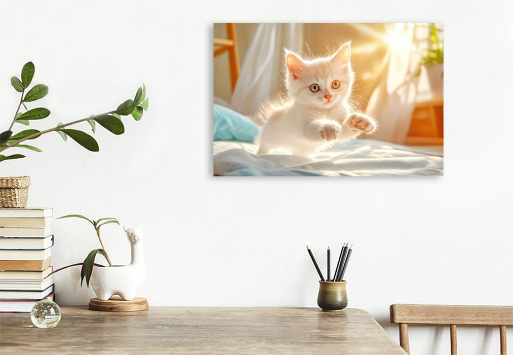 Premium Textil-Leinwand Katzenkinder