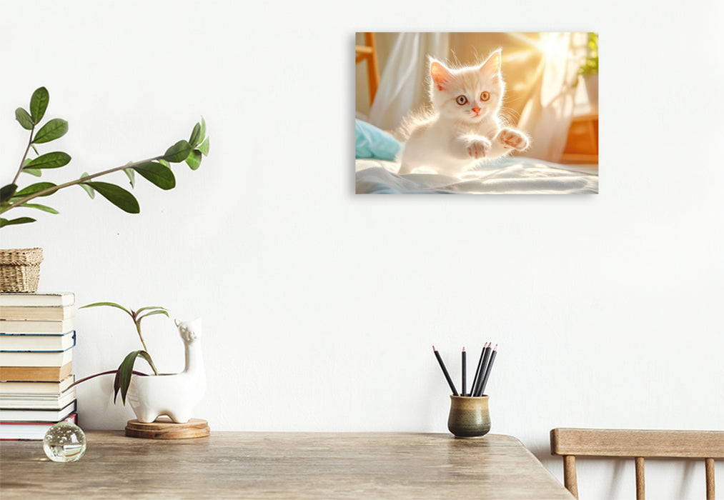 Premium Textil-Leinwand Katzenkinder