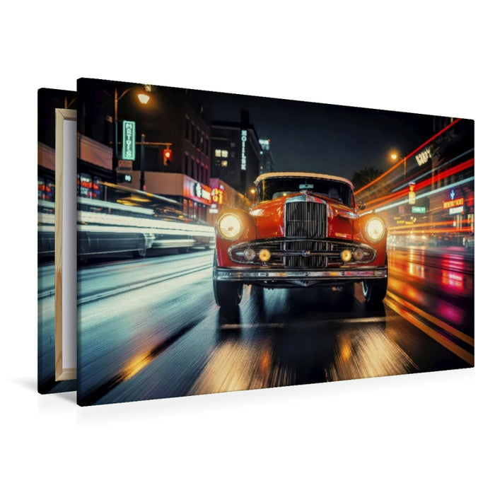 Premium Textil-Leinwand Nostalgie mit Vollgas.