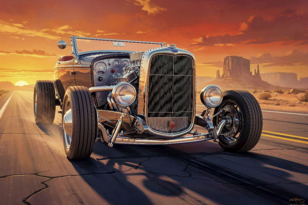 Premium Textil-Leinwand Ein Motiv aus dem Kalender Hot Road - Oldtimer Nostalgie