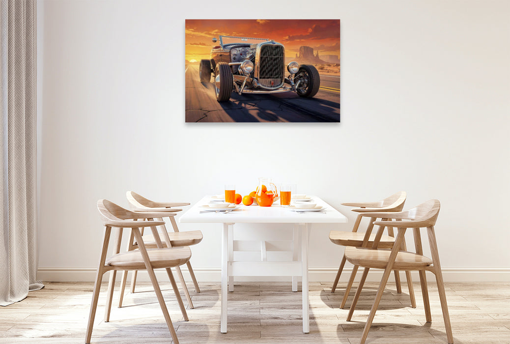 Premium Textil-Leinwand Ein Motiv aus dem Kalender Hot Road - Oldtimer Nostalgie