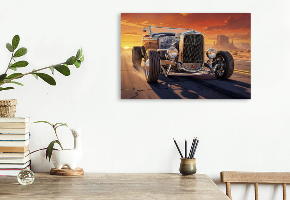 Premium Textil-Leinwand Ein Motiv aus dem Kalender Hot Road - Oldtimer Nostalgie