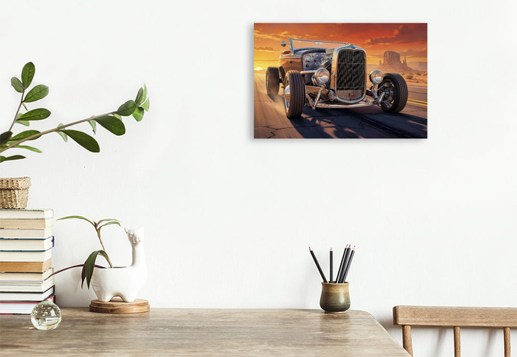 Premium Textil-Leinwand Ein Motiv aus dem Kalender Hot Road - Oldtimer Nostalgie