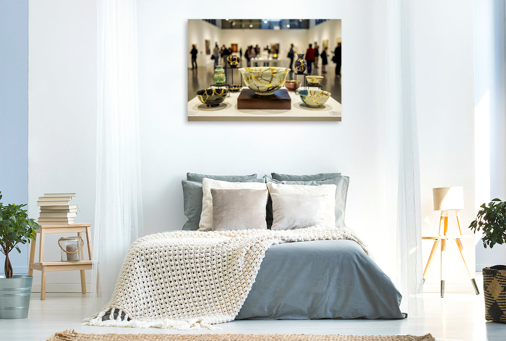 Premium Textil-Leinwand Schönheit, die aus Brüchen wächst.