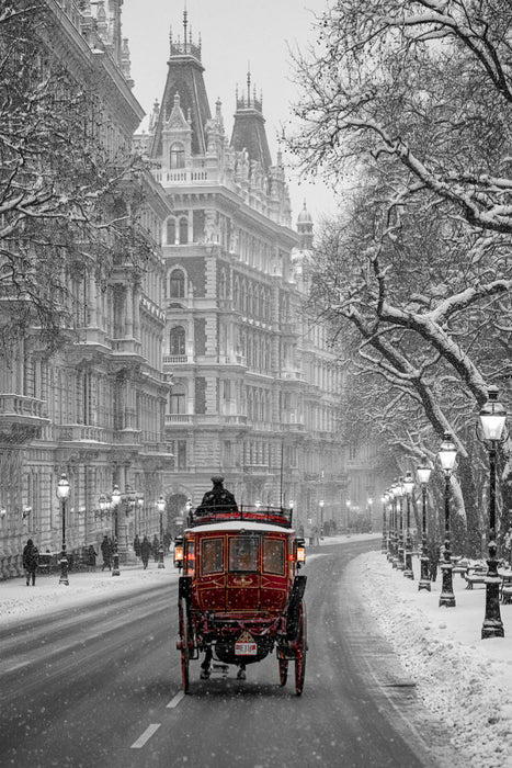 Premium Textil-Leinwand Wien, Kaiserlicher Zauber im Schnee