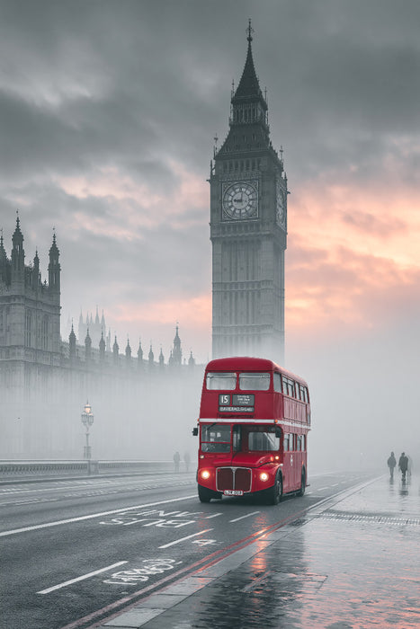 Premium Textil-Leinwand London, der Zauber eines neuen Tages