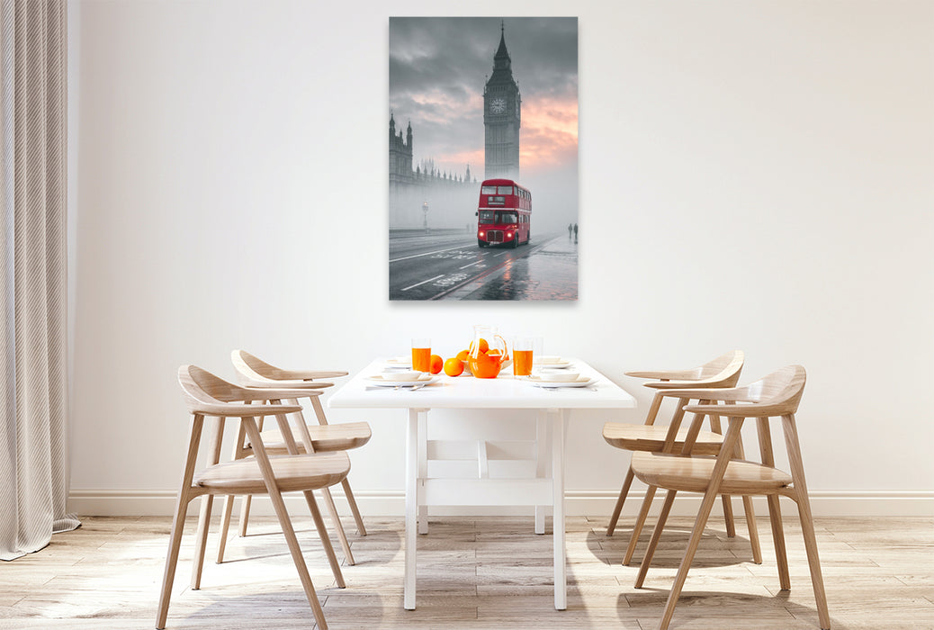 Premium Textil-Leinwand London, der Zauber eines neuen Tages