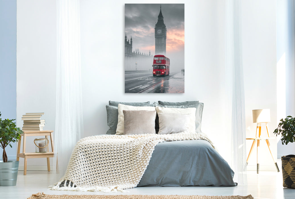 Premium Textil-Leinwand London, der Zauber eines neuen Tages