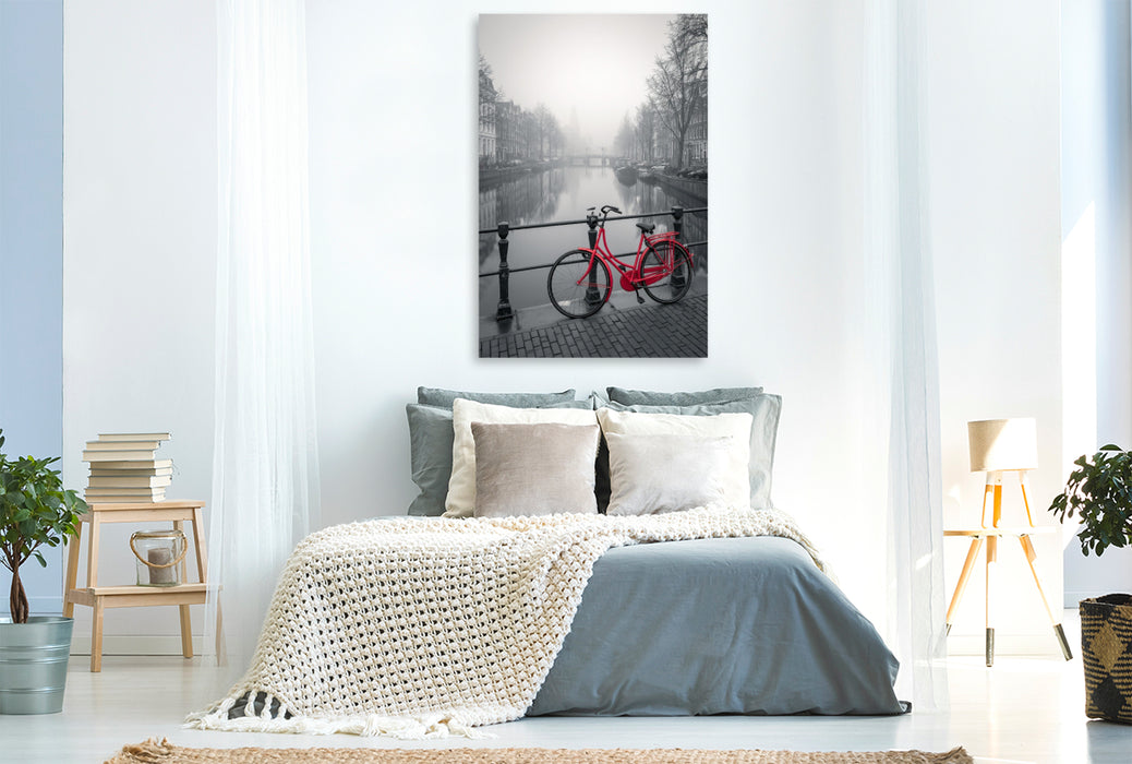 Premium Textil-Leinwand Amsterdam, Freiheit entlang der Grachten