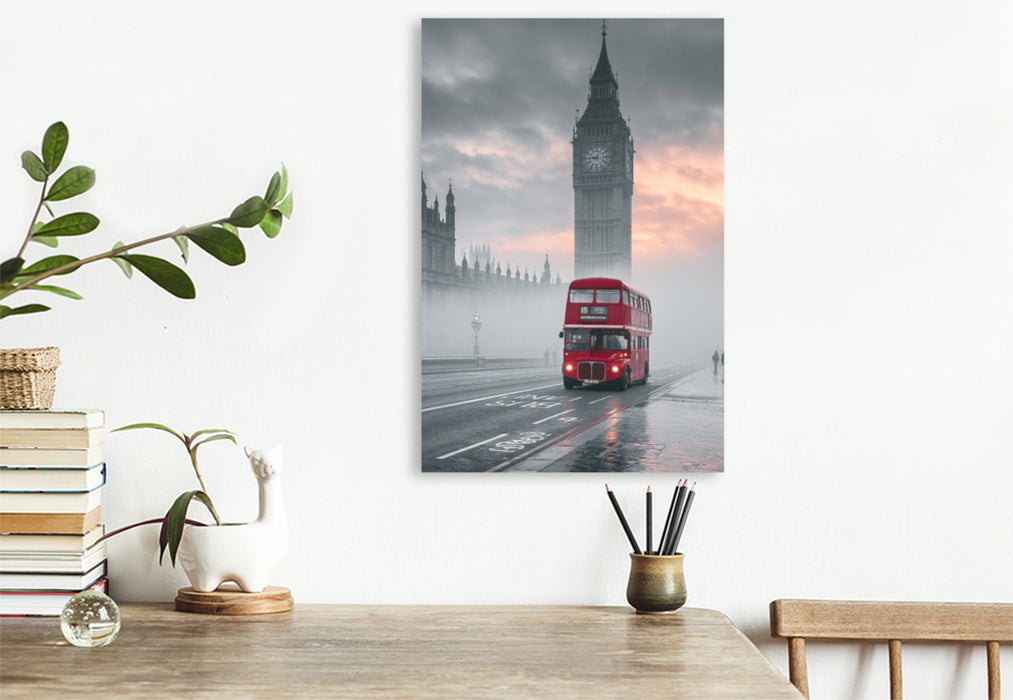 Premium Textil-Leinwand London, der Zauber eines neuen Tages