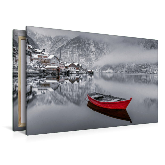 Premium Textil-Leinwand Hallstadt, Stilvoll durch den Winter