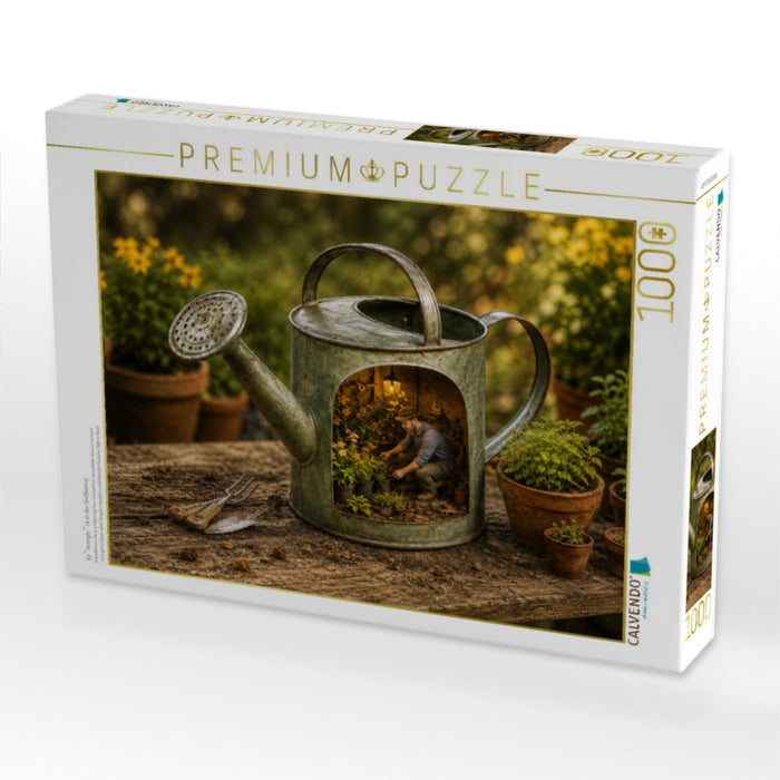 Gärtnerglück in der Gießkanne - CALVENDO Foto-Puzzle'