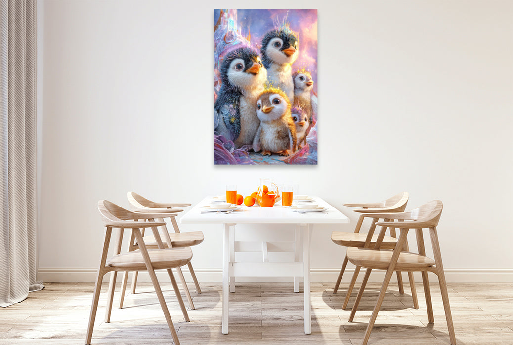 Premium Textil-Leinwand Drollige Pinguine