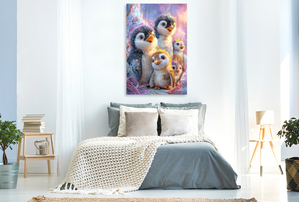 Premium Textil-Leinwand Drollige Pinguine