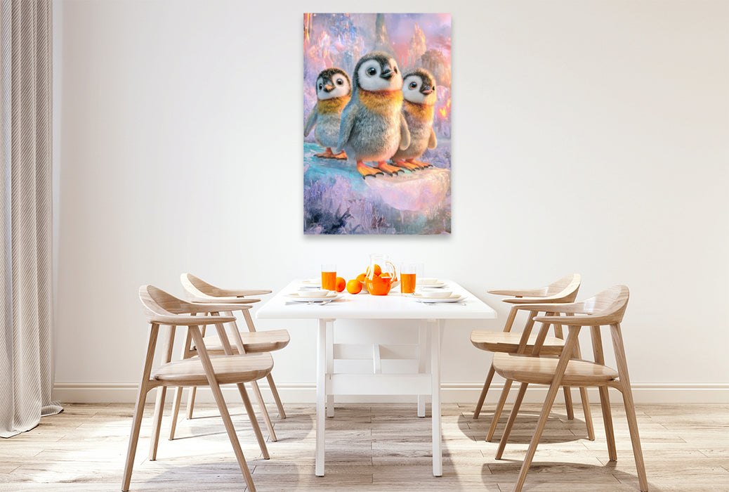 Premium Textil-Leinwand Drollige Pinguine