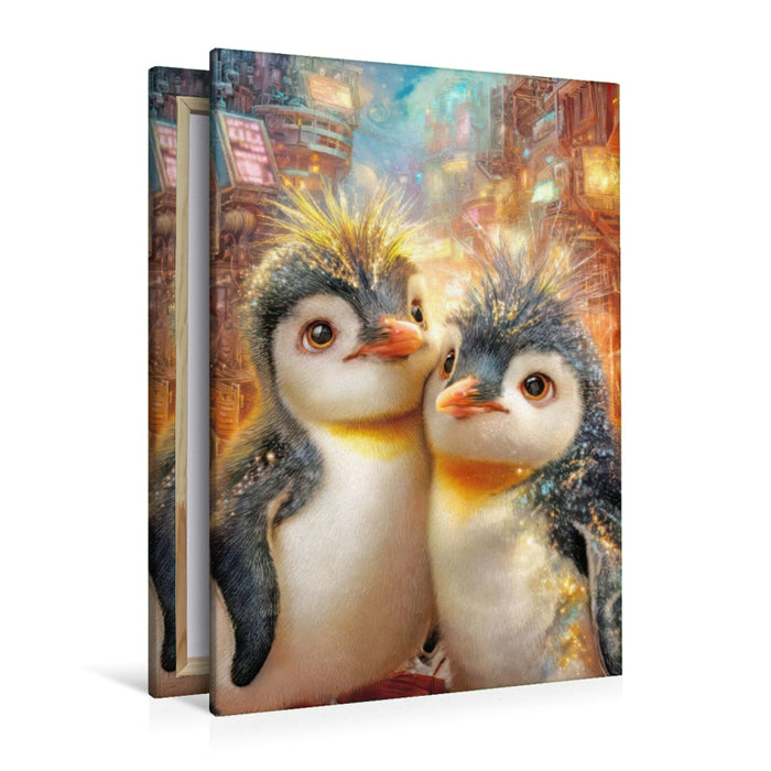 Premium Textil-Leinwand Drollige Pinguine
