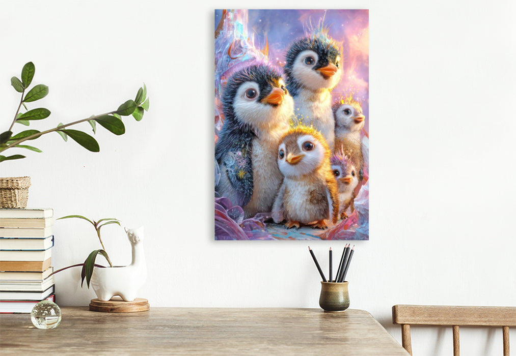 Premium Textil-Leinwand Drollige Pinguine