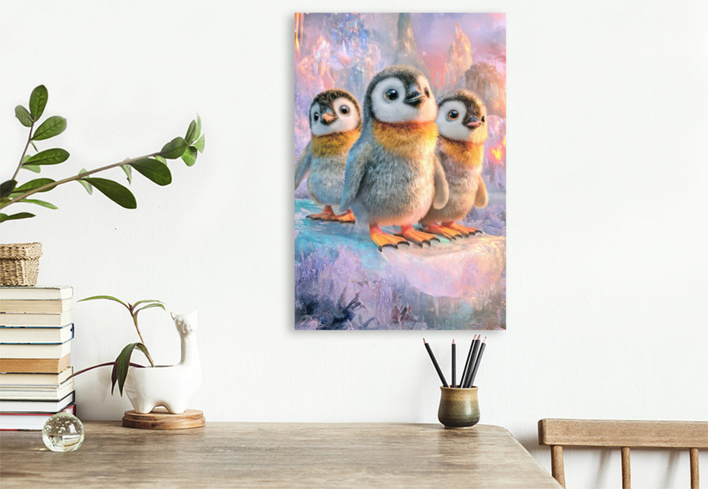 Premium Textil-Leinwand Drollige Pinguine