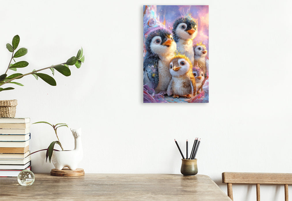 Premium Textil-Leinwand Drollige Pinguine