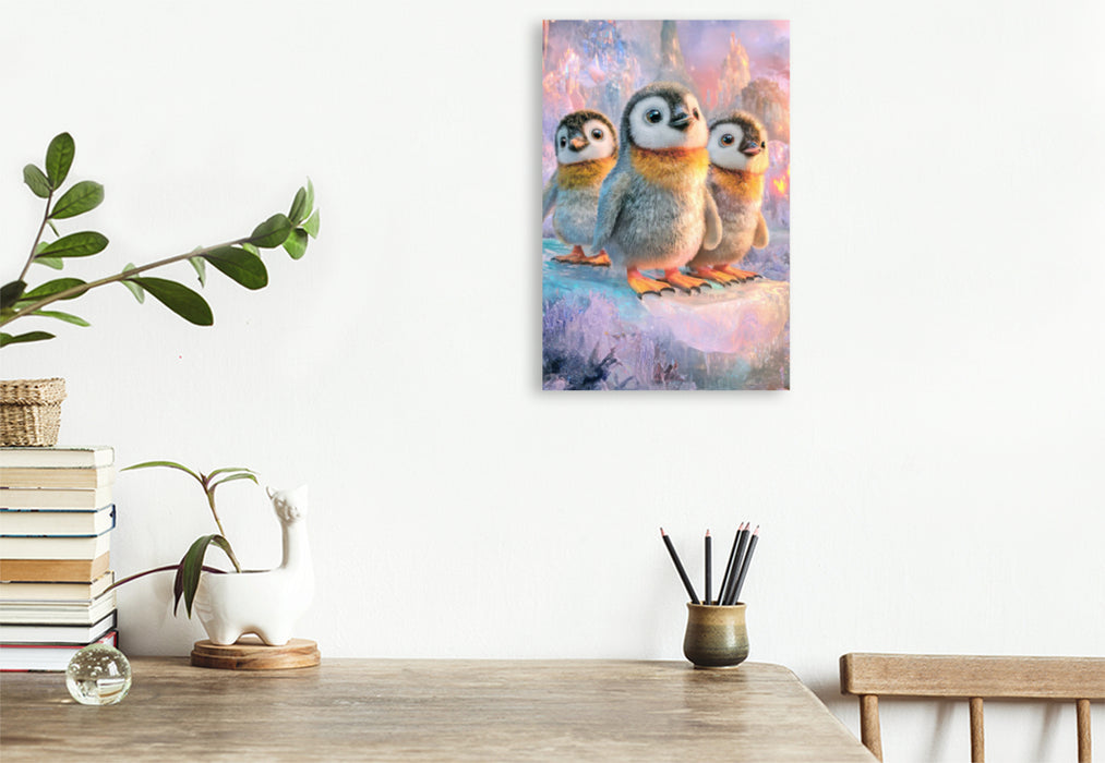 Premium Textil-Leinwand Drollige Pinguine