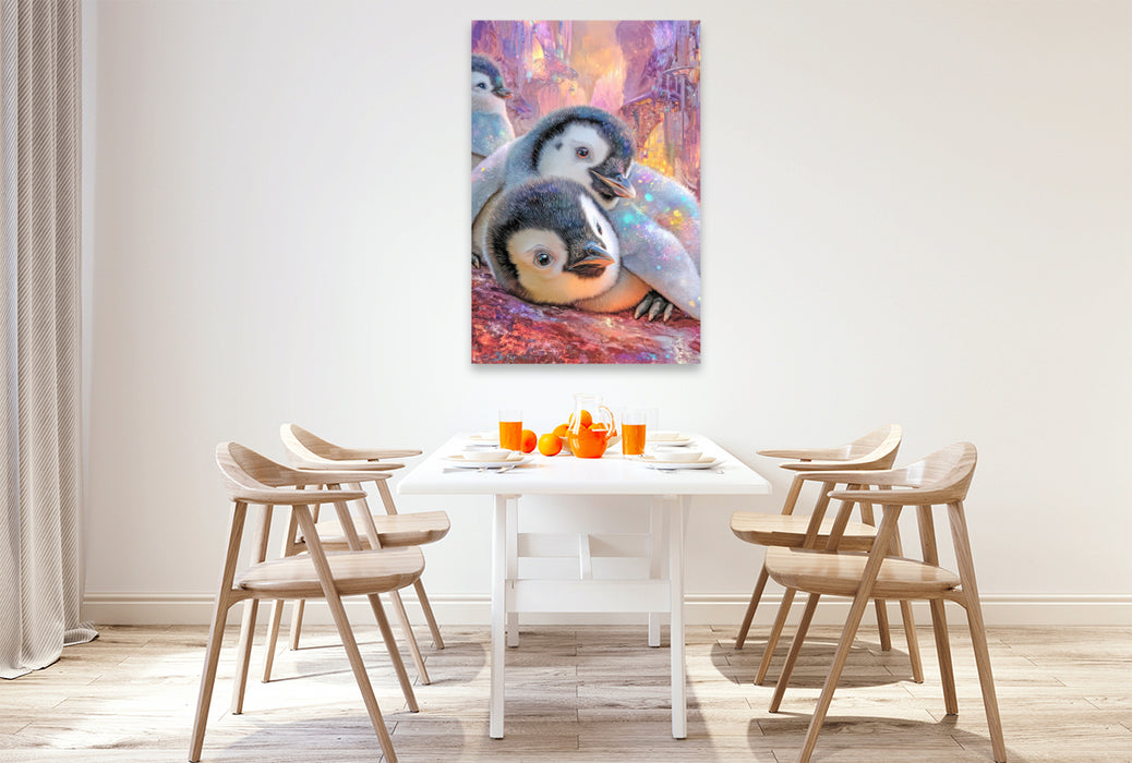 Premium Textil-Leinwand Drollige Pinguine