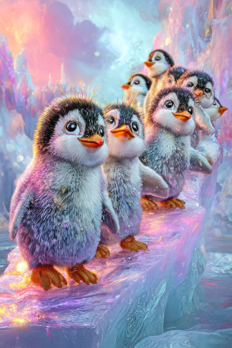 Premium Textil-Leinwand Drollige Pinguine