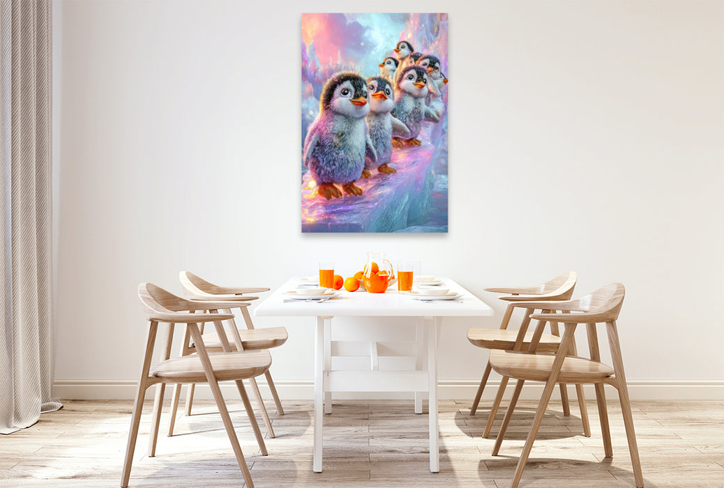 Premium Textil-Leinwand Drollige Pinguine