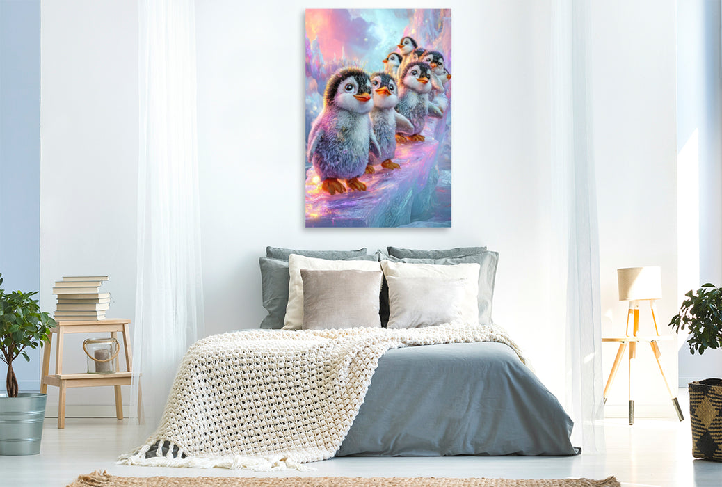 Premium Textil-Leinwand Drollige Pinguine