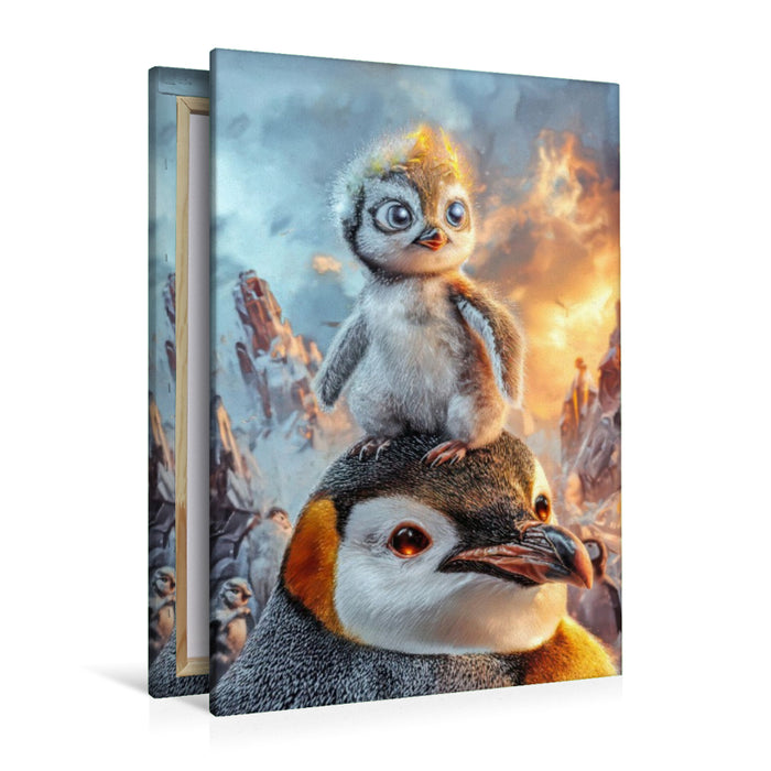 Premium Textil-Leinwand Drollige Pinguine