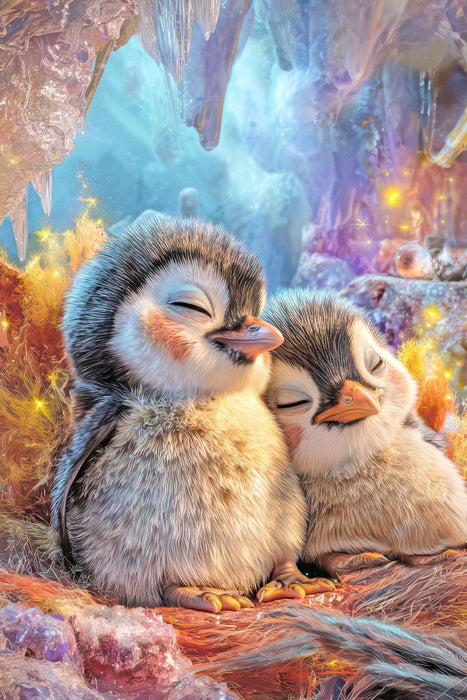 Premium Textil-Leinwand Drollige Pinguine