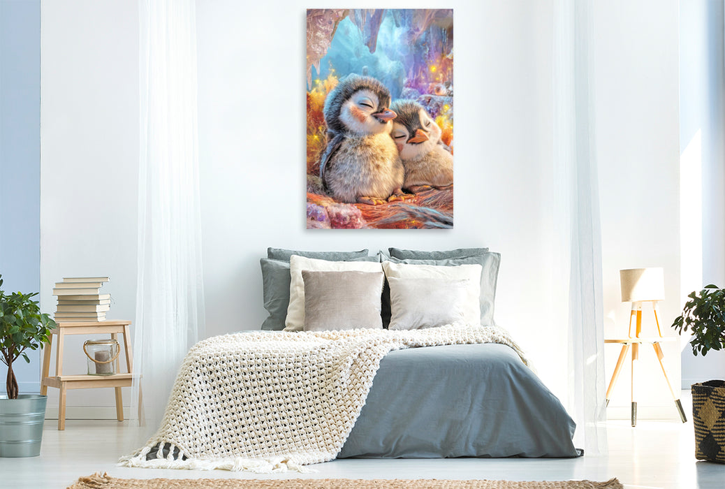 Premium Textil-Leinwand Drollige Pinguine