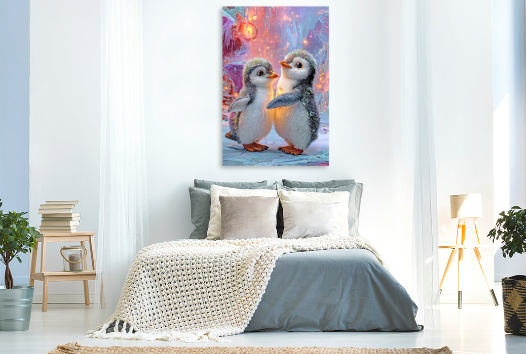 Premium Textil-Leinwand Drollige Pinguine