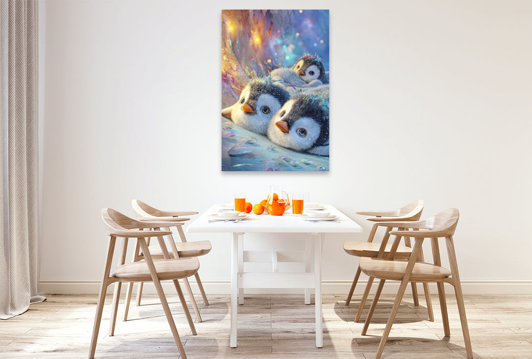 Premium Textil-Leinwand Drollige Pinguine