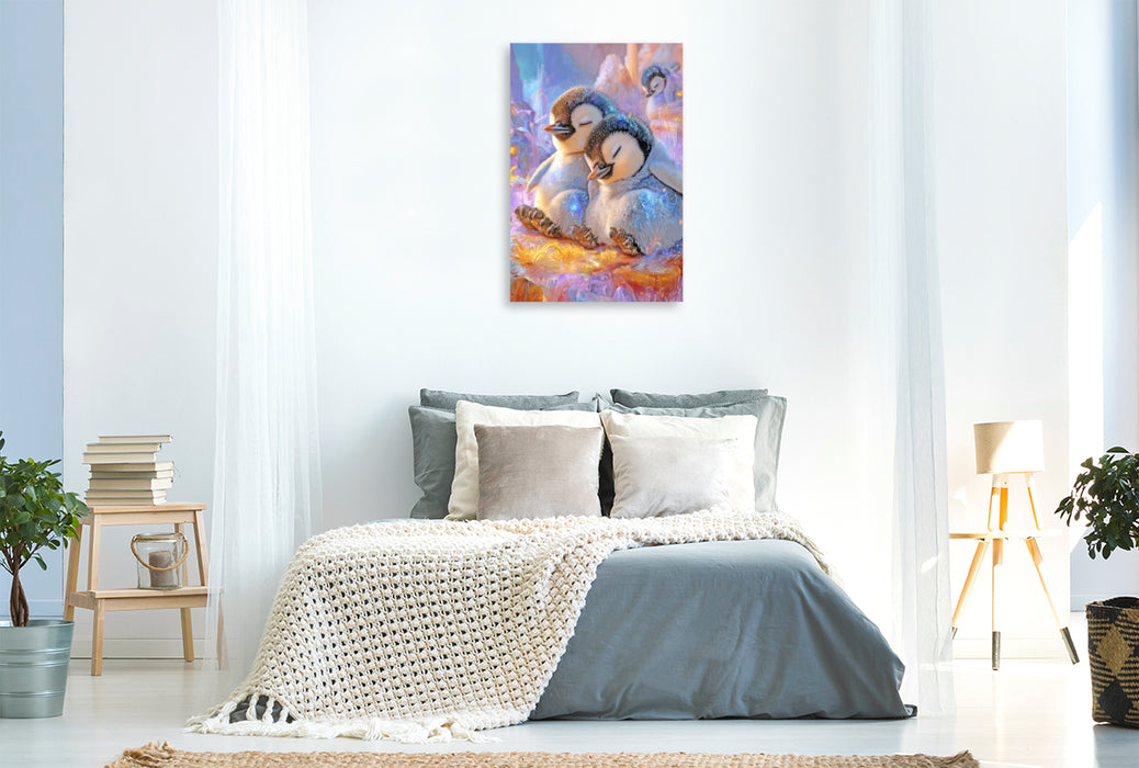 Premium Textil-Leinwand Drollige Pinguine