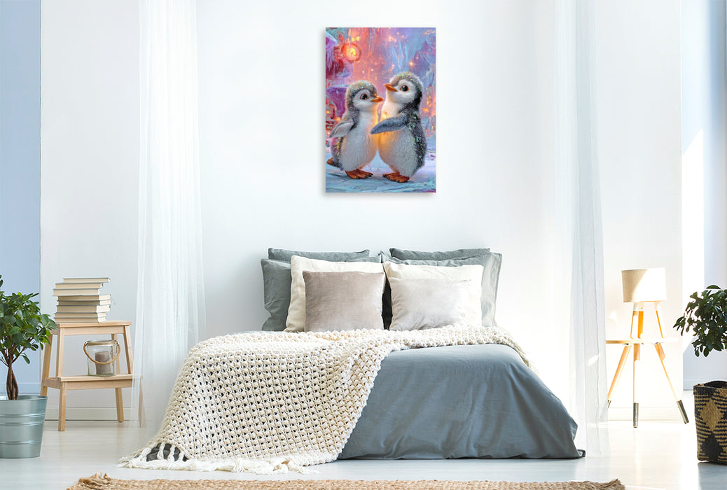 Premium Textil-Leinwand Drollige Pinguine