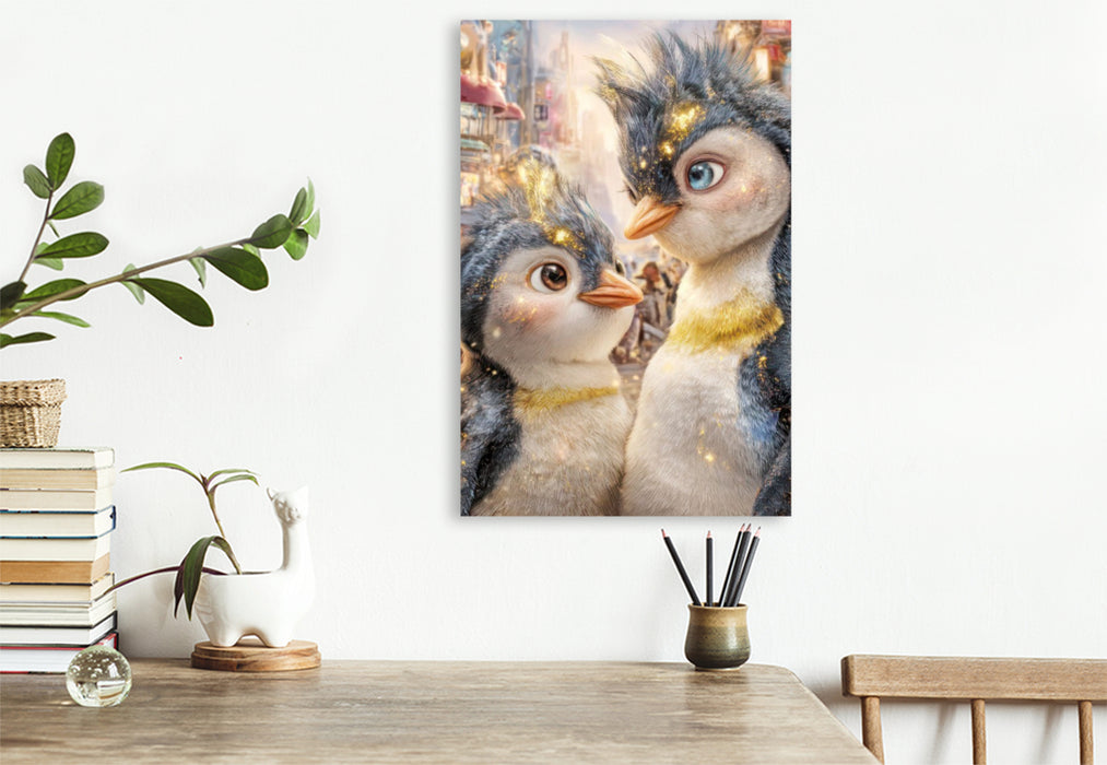 Premium Textil-Leinwand Drollige Pinguine
