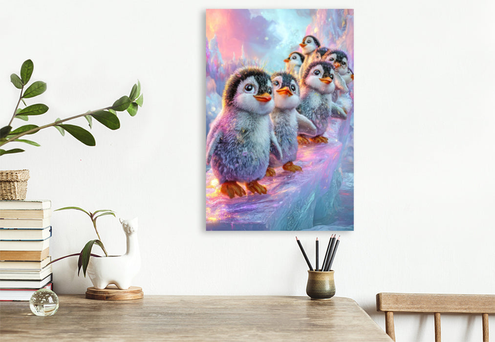 Premium Textil-Leinwand Drollige Pinguine