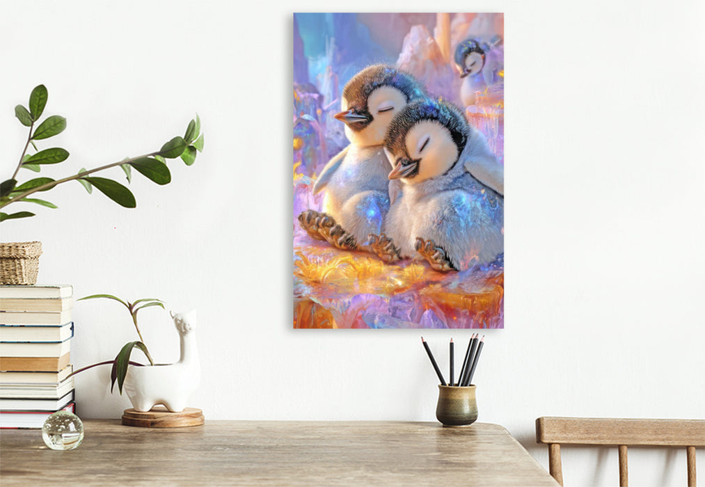 Premium Textil-Leinwand Drollige Pinguine