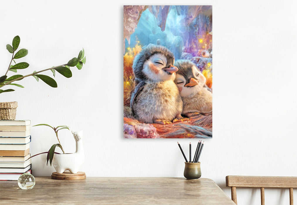 Premium Textil-Leinwand Drollige Pinguine
