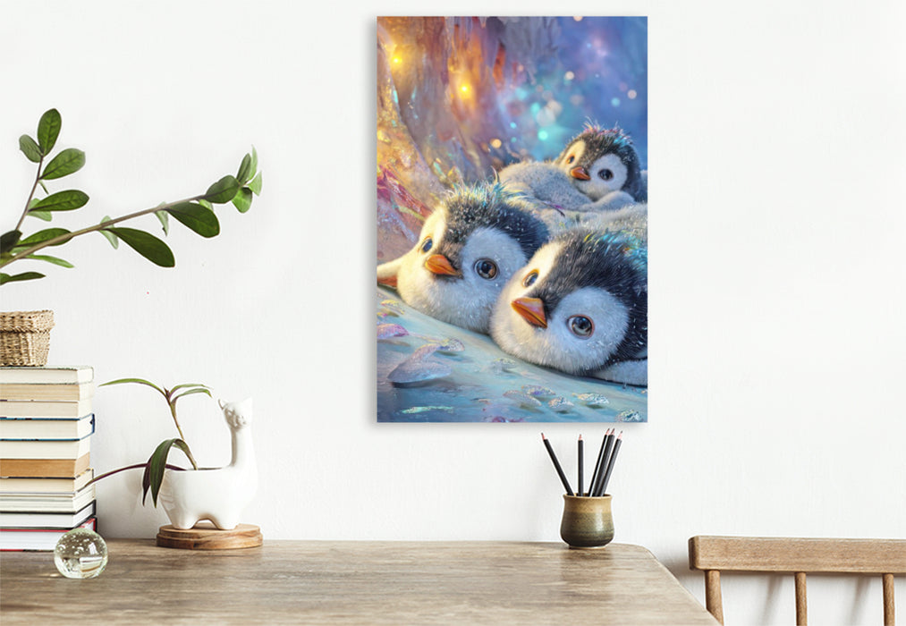 Premium Textil-Leinwand Drollige Pinguine