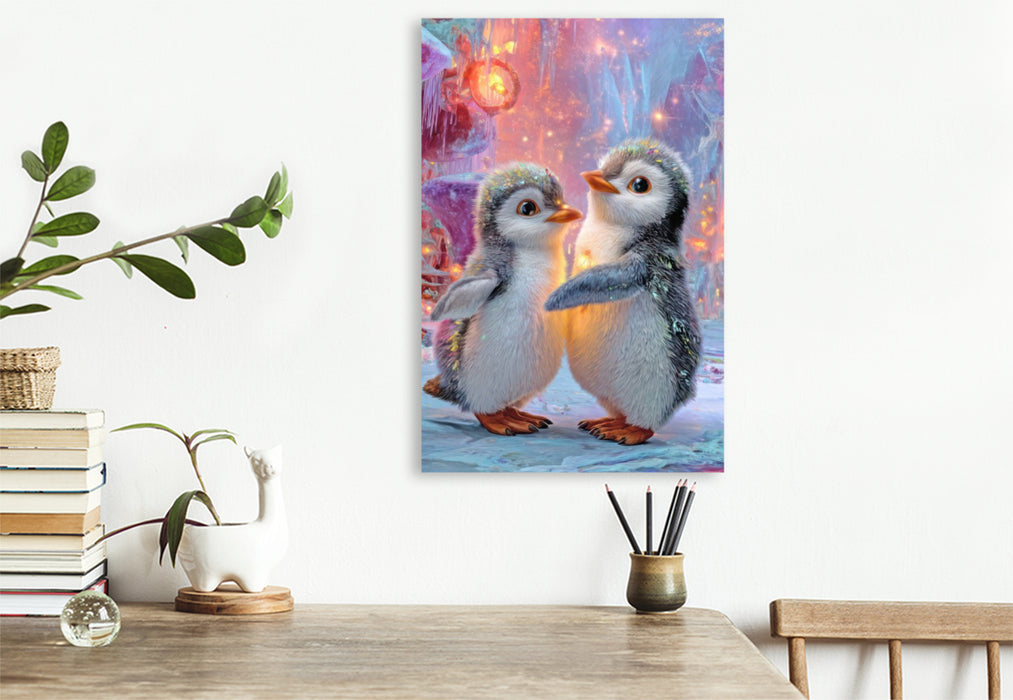 Premium Textil-Leinwand Drollige Pinguine